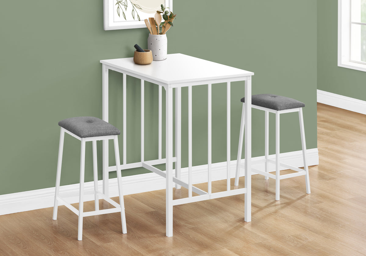 3-Piece Counter Height Dining Set, Taupe/Black-Dining Room Sets-DECOROLALA