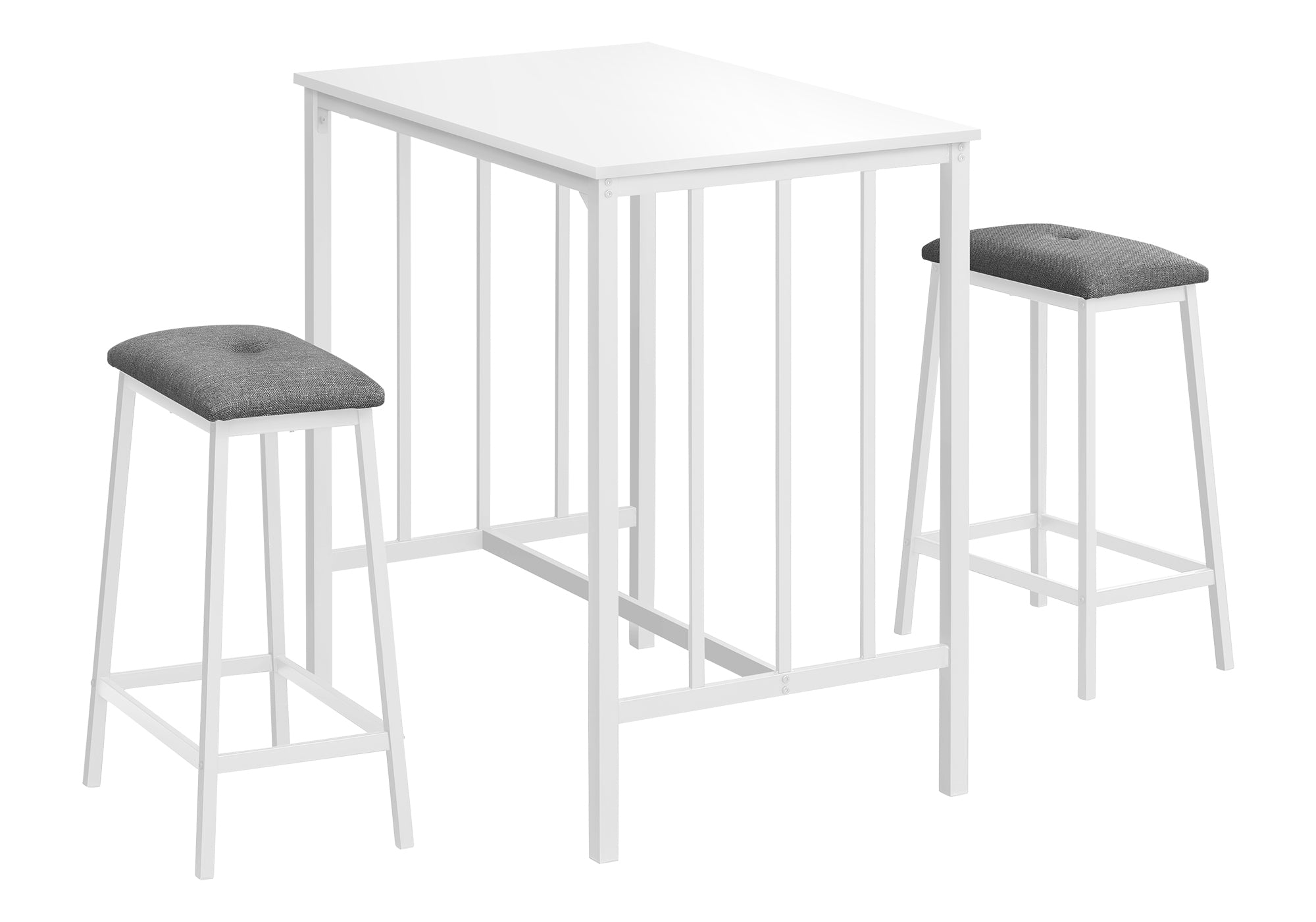 3-Piece Counter Height Dining Set, Taupe/Black-Dining Set-DECOROLALA
