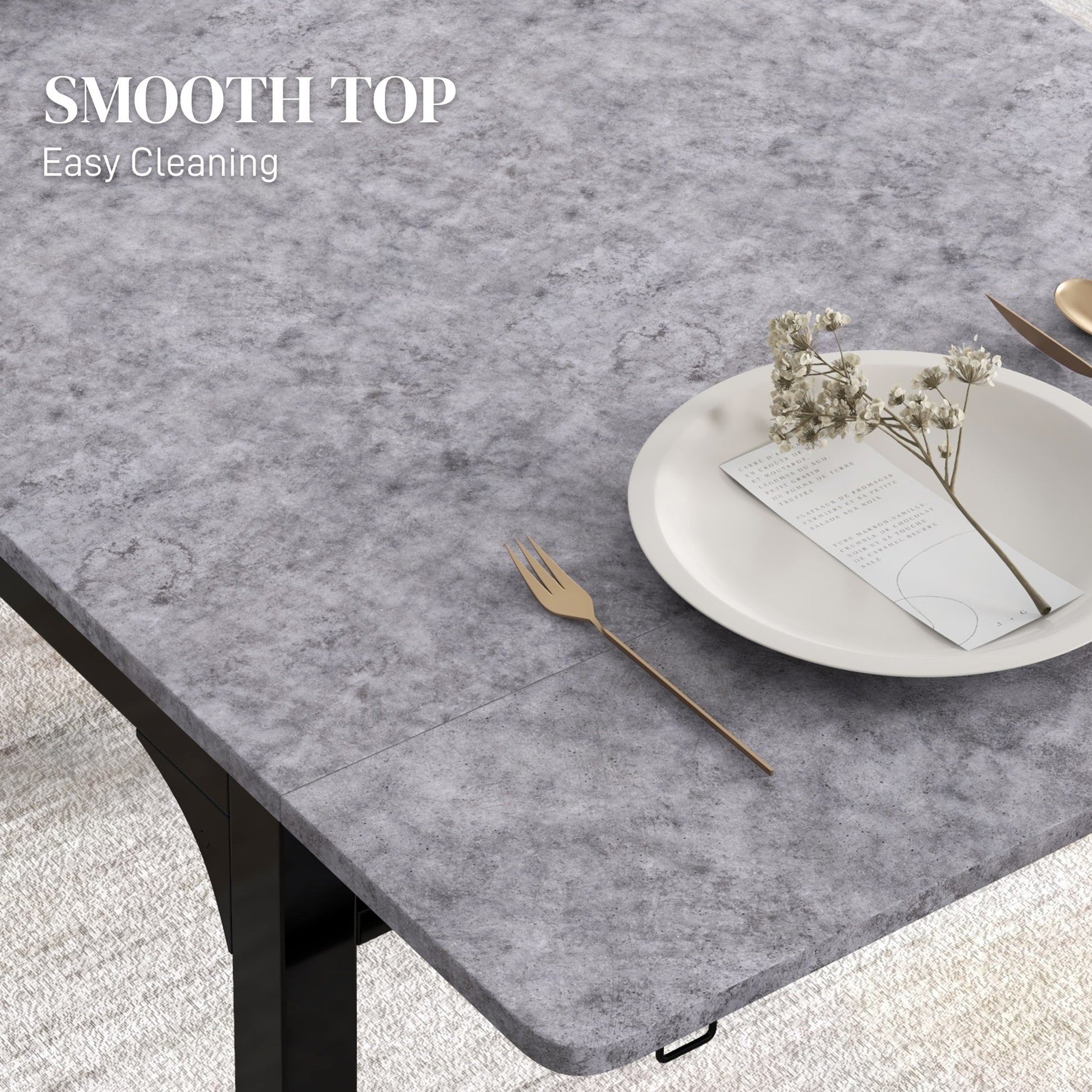 3-Piece Drop-Leaf Dining Table Set with 2 Chairs - Light Grey-DECOROLALA