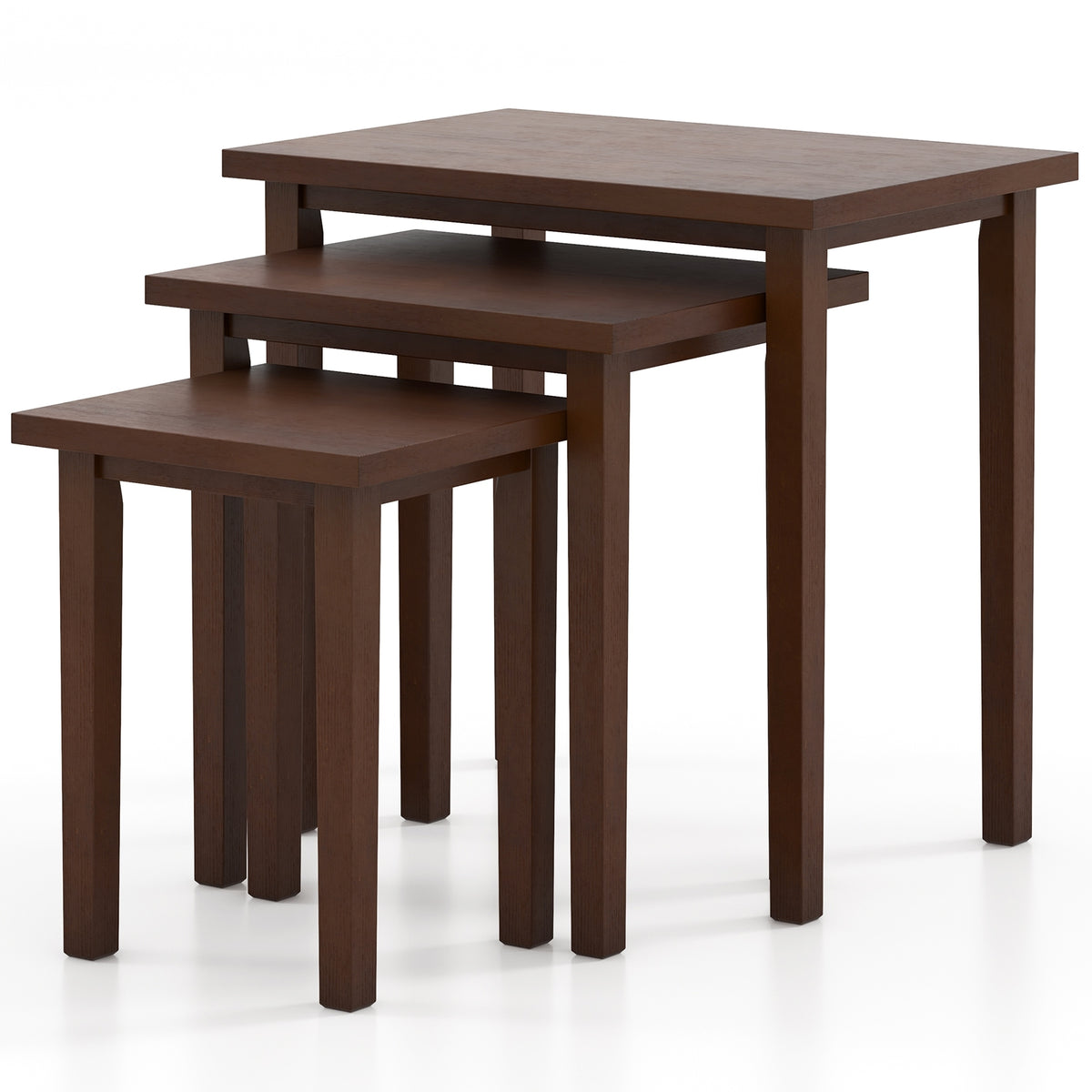3-Piece Farmhouse Rectangle Side Table Set for Living Room-Walnut-End & Side Tables-DECOROLALA