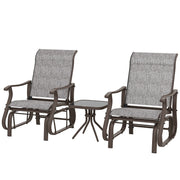 3-Piece Gliding Chair & Table Set - Grey-DECOROLALA