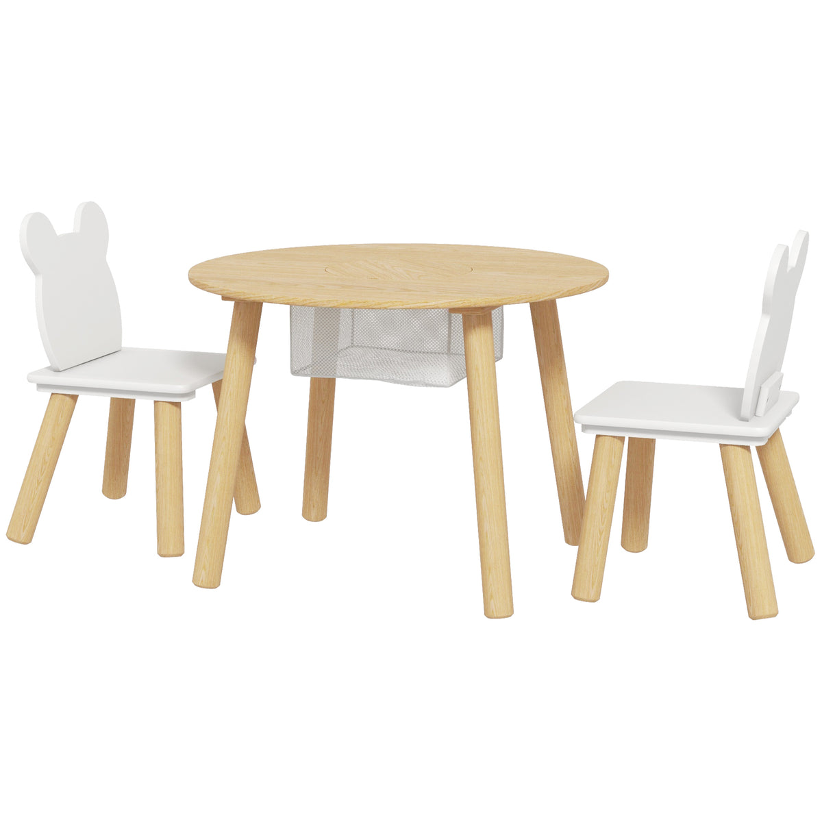 3-Piece Kids Activity Table and Chair Set - Bear-Shaped-Toys & Games > Toddler & Kids Furniture > Kids Table Sets-DECOROLALA