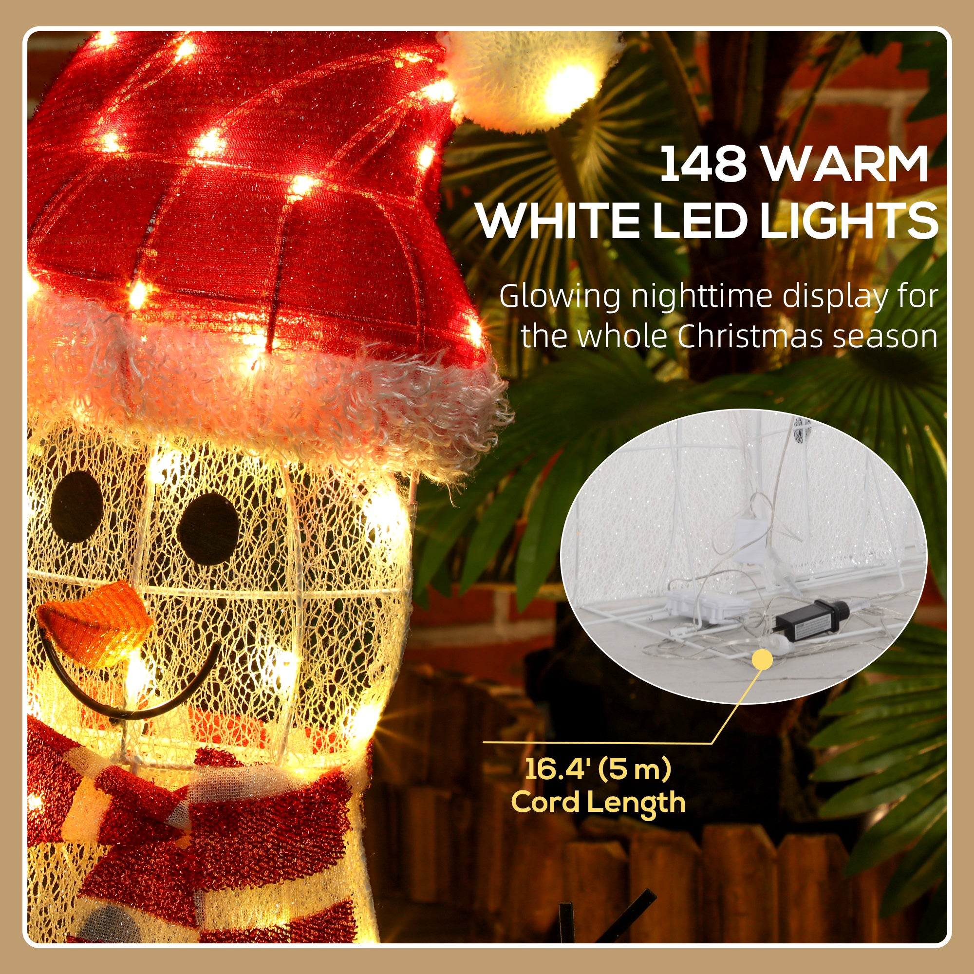 3-Piece Lighted Snowman Family Outdoor Christmas Decor - White-Home Furnishings > Holiday & Seasonal > Christmas Decorations-DECOROLALA
