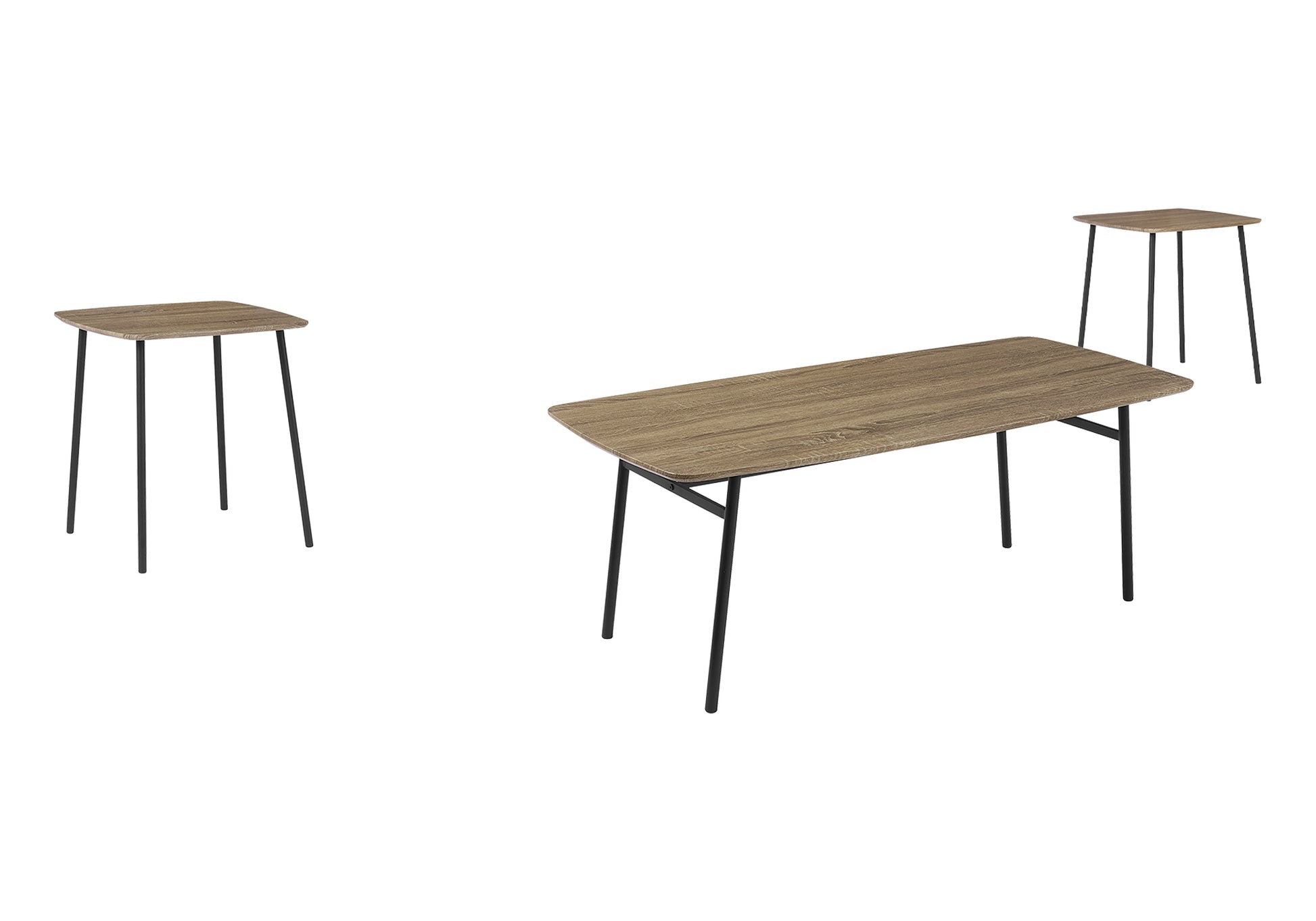 3-Piece Modern Table Set - Coffee and 2 End Tables, Wood-Look-End Tables-DECOROLALA