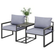 3-Piece Outdoor Bistro Set - Grey Patio Furniture Set-DECOROLALA