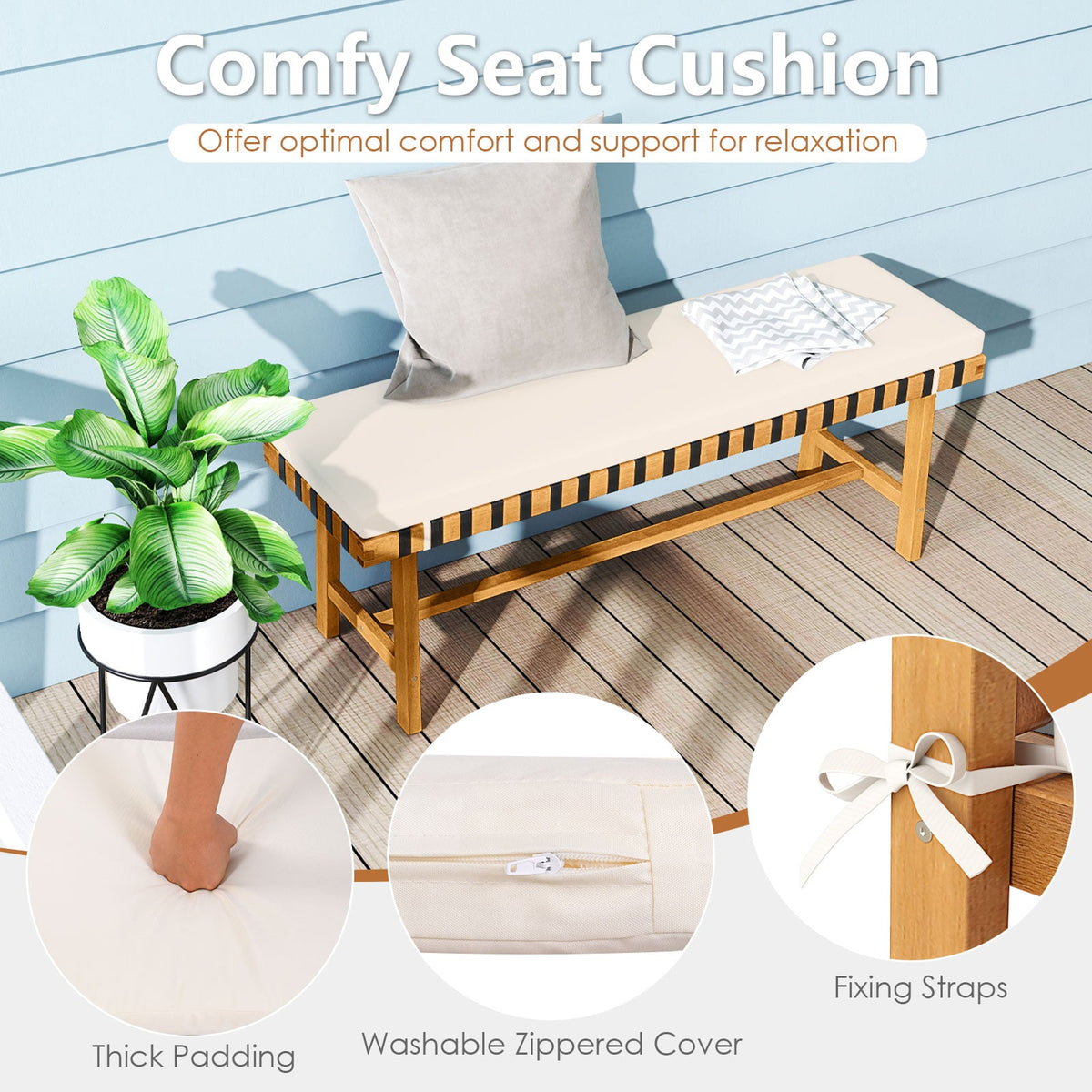 3-Piece Patio Dining Set for 4 People Farmhouse Furniture-Patio Dining Sets-DECOROLALA