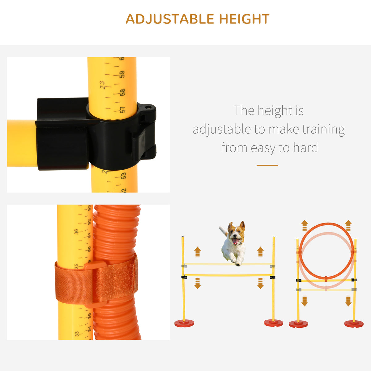 3-Piece Portable Dog Agility Training Set - Yellow-Dogs-DECOROLALA