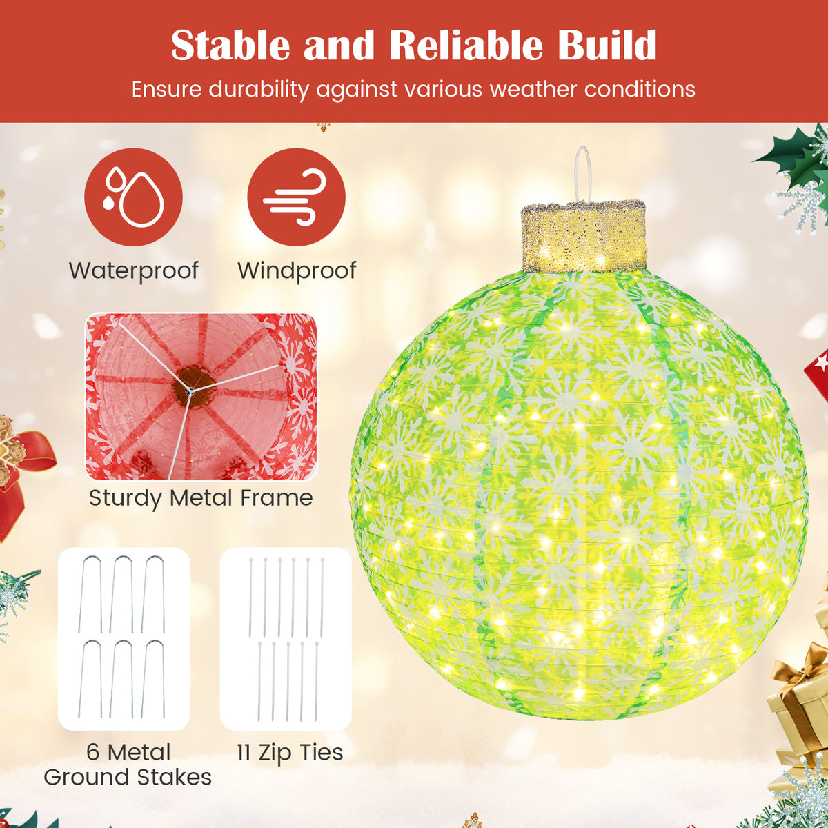 3-Piece Pre-Lit Pop up Christmas Ball Set with Warm White LED Lights-Christmas Decorations & Accessories-DECOROLALA