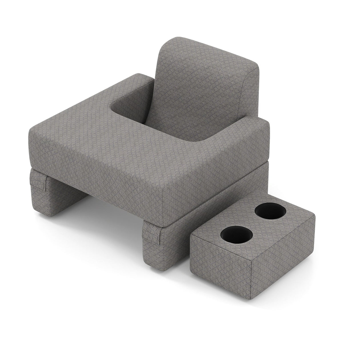 3-Piece Reading Pillow Set Extra Large Lap Desk with Coaster-Gray-Bedding-DECOROLALA