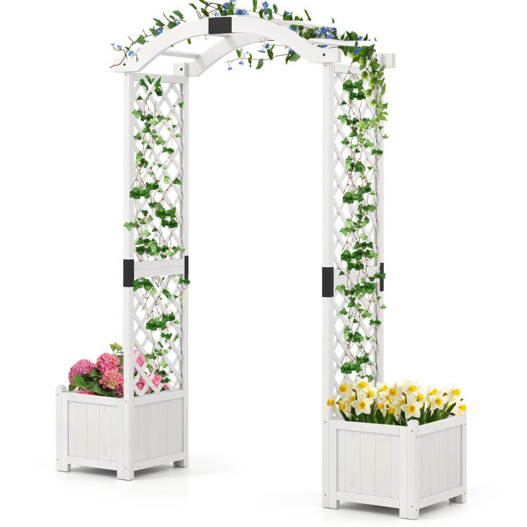 3 Pieces Garden Arbor and Raised Bed Combo Set-Create Your Dream Garden Space-Garden Products-DECOROLALA