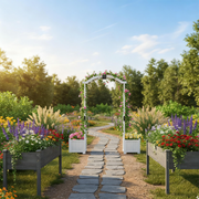 3 Pieces Garden Arbor and Raised Bed Combo Set-Create Your Dream Garden Space-Garden Products-DECOROLALA