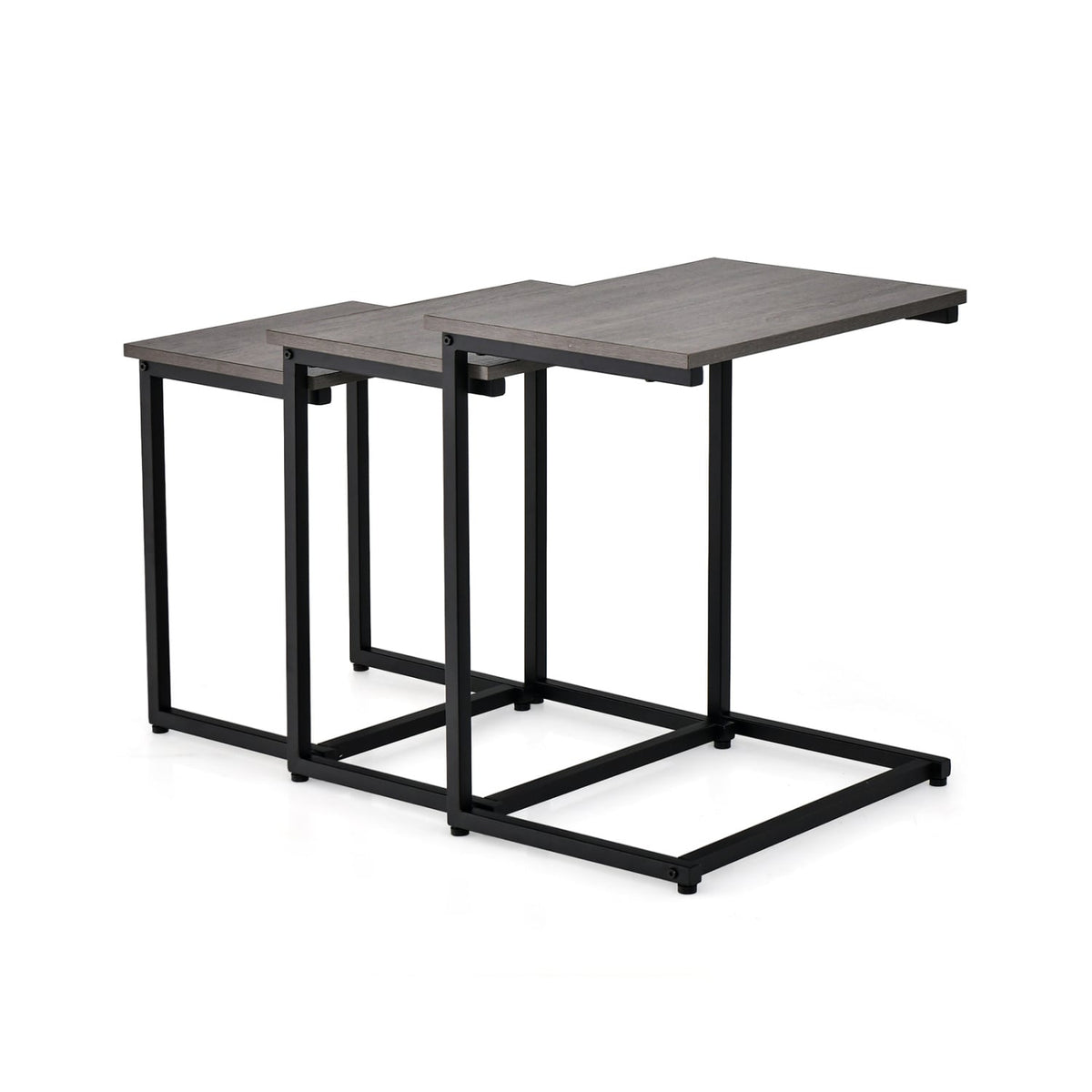 3 Pieces Multifunctional Coffee End Table Set-Oak-End & Side Tables-DECOROLALA