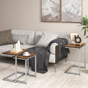 3 Pieces Multifunctional Coffee End Table Set-Rustic Brown-End & Side Tables-DECOROLALA