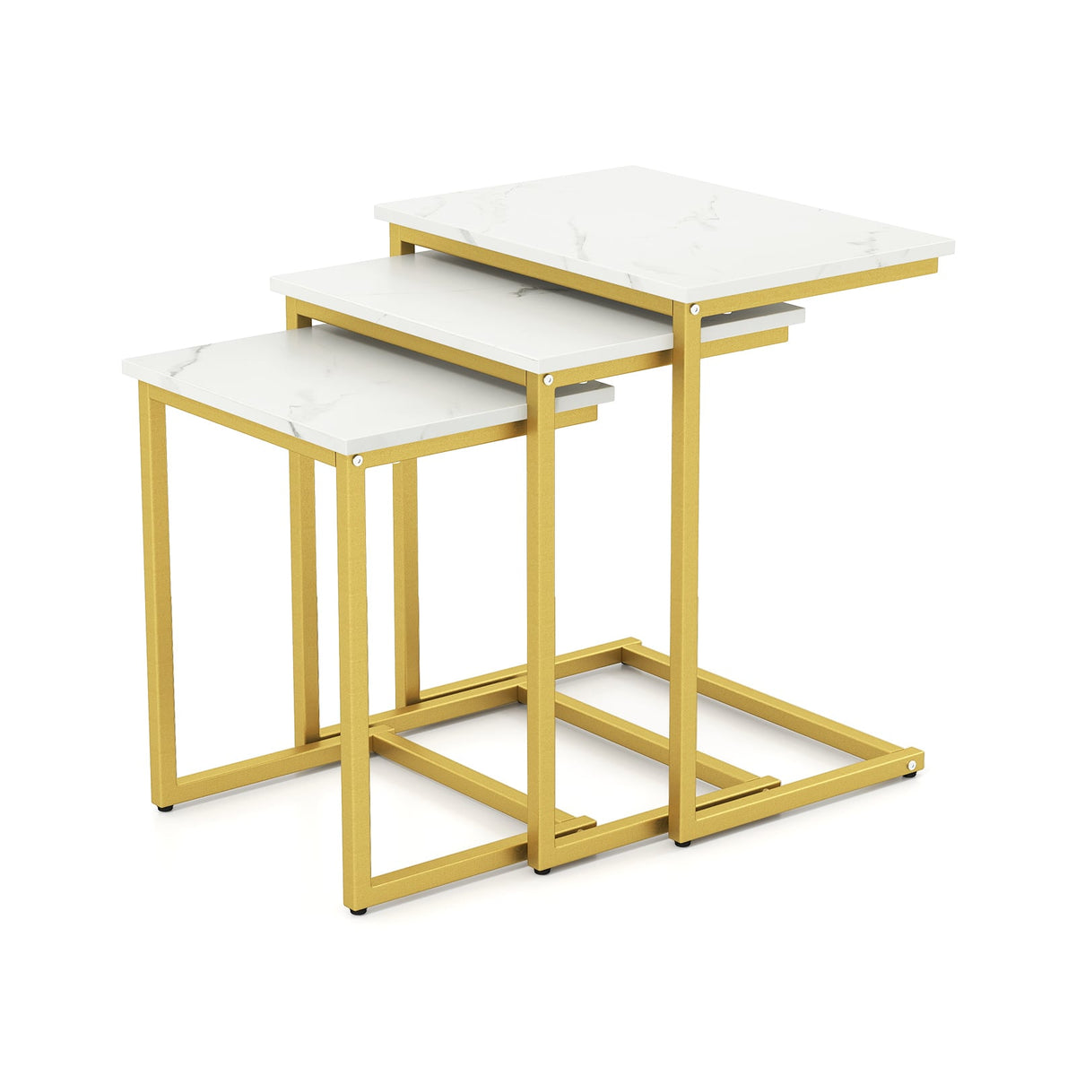 3 Pieces Multifunctional Coffee End Table Set-White-End & Side Tables-DECOROLALA