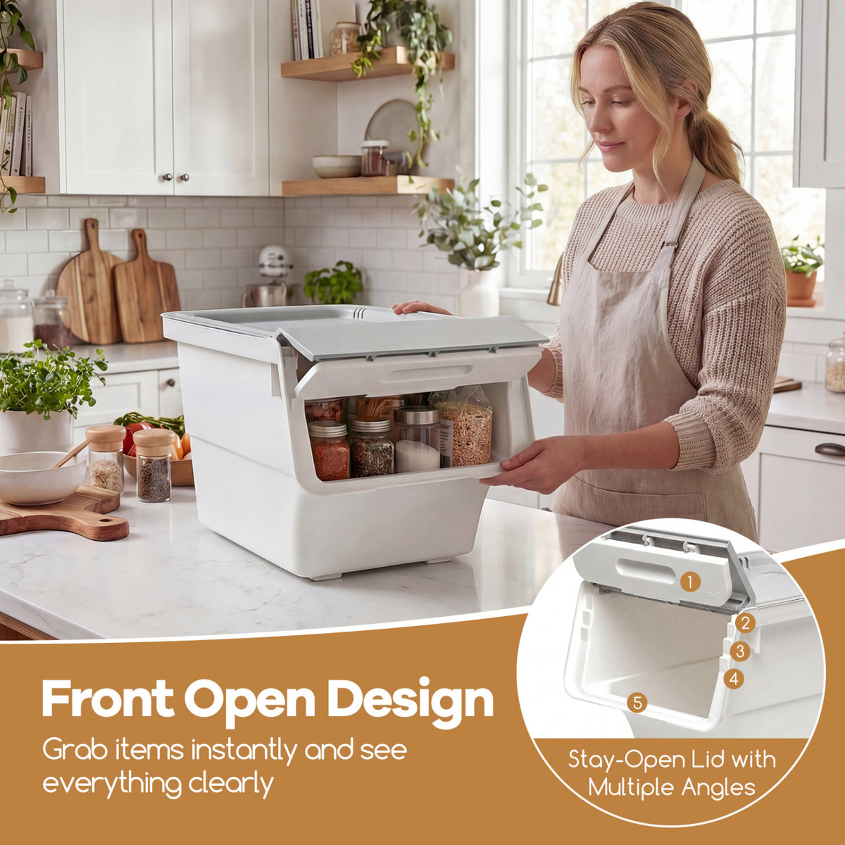 3-Pack Stackable Storage Bins - Gray (min order qty 2)-Dressers & Chests-DECOROLALA