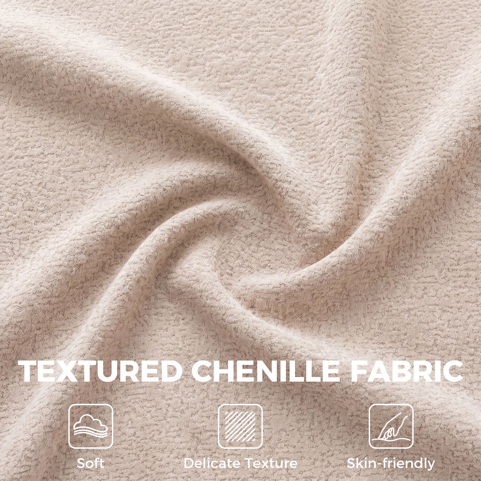 3 Seater Chenille Cloud Couch - Beige Boneless Sofa-Home Furnishings > Living Room Furniture > Sofas & Reclining Chairs > 3-Seater Sofas-DECOROLALA