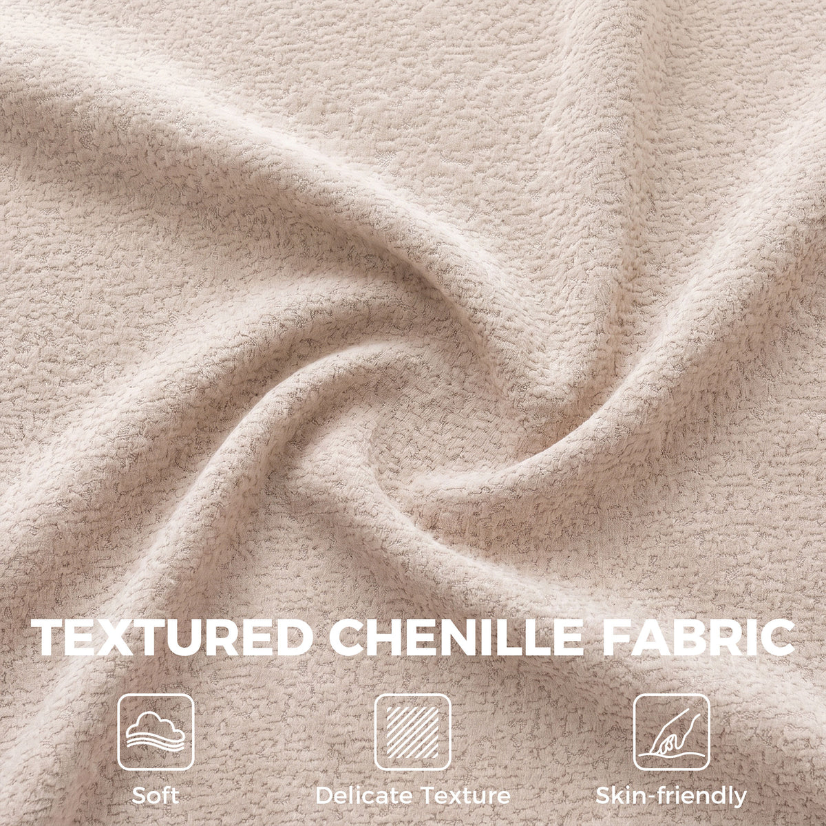 3 Seater Chenille Cloud Couch - Beige Boneless Sofa-Home Furnishings > Living Room Furniture > Sofas & Reclining Chairs > 3-Seater Sofas-DECOROLALA