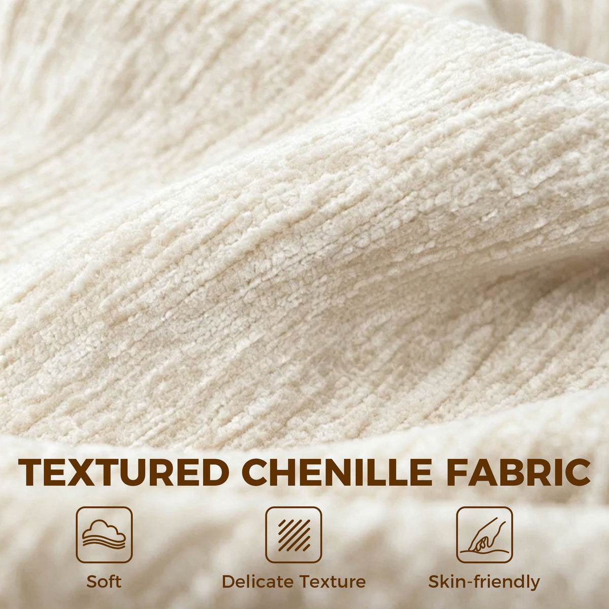 3 Seater Chenille Cloud Couch - Beige Boneless Sofa-Home Furnishings > Living Room Furniture > Sofas & Reclining Chairs > 3-Seater Sofas-DECOROLALA