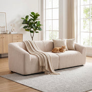 3 Seater Chenille Cloud Couch - Beige Boneless Sofa-Sofas-DECOROLALA