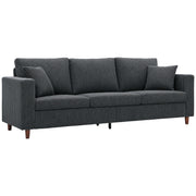 3-Seater Corduroy Sofa - Dark Grey Deep Seat Couch-Home Furnishings > Living Room Furniture > Sofas & Reclining Chairs > 3-Seater Sofas-DECOROLALA