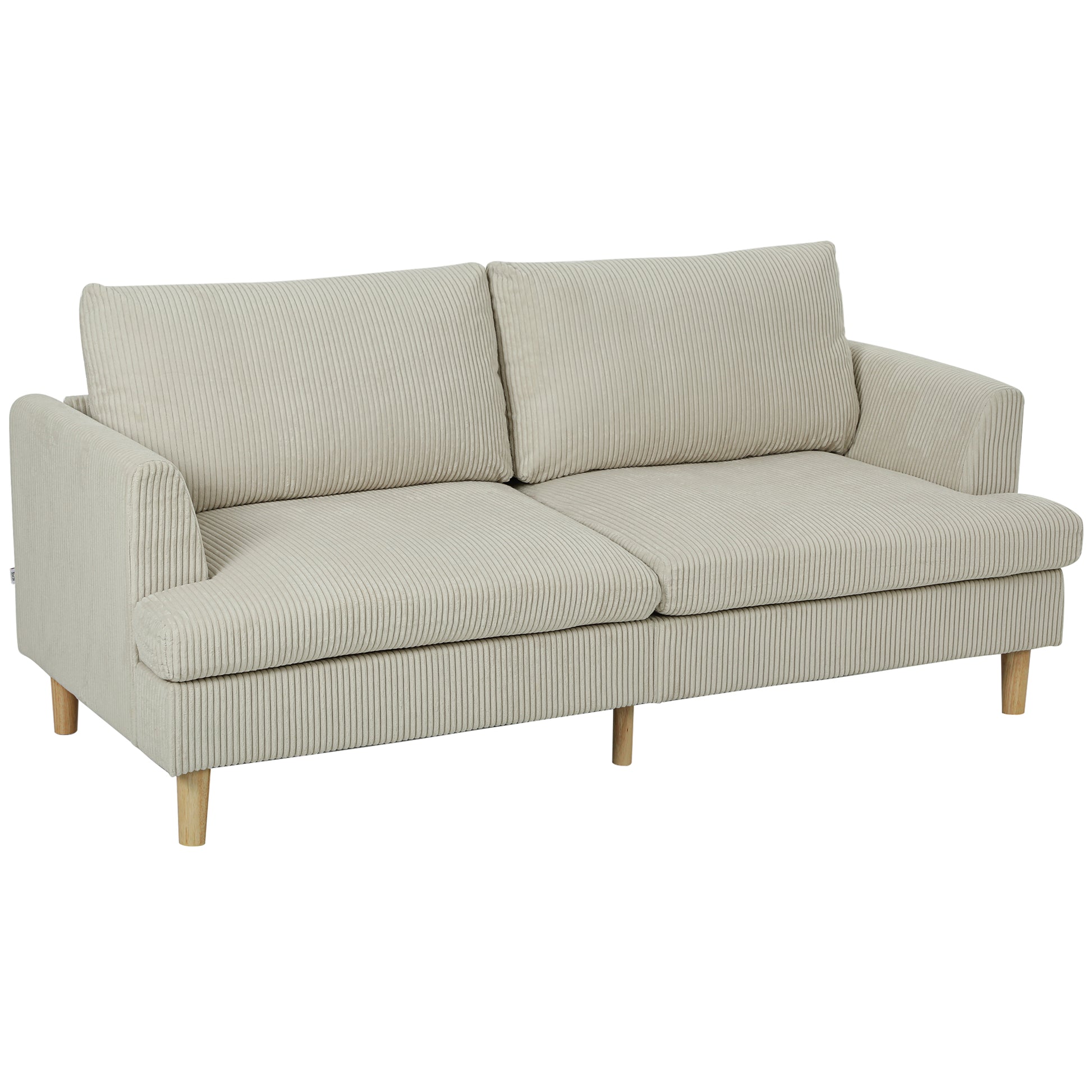 3 Seater Sofa 74" Corduroy - Beige-DECOROLALA