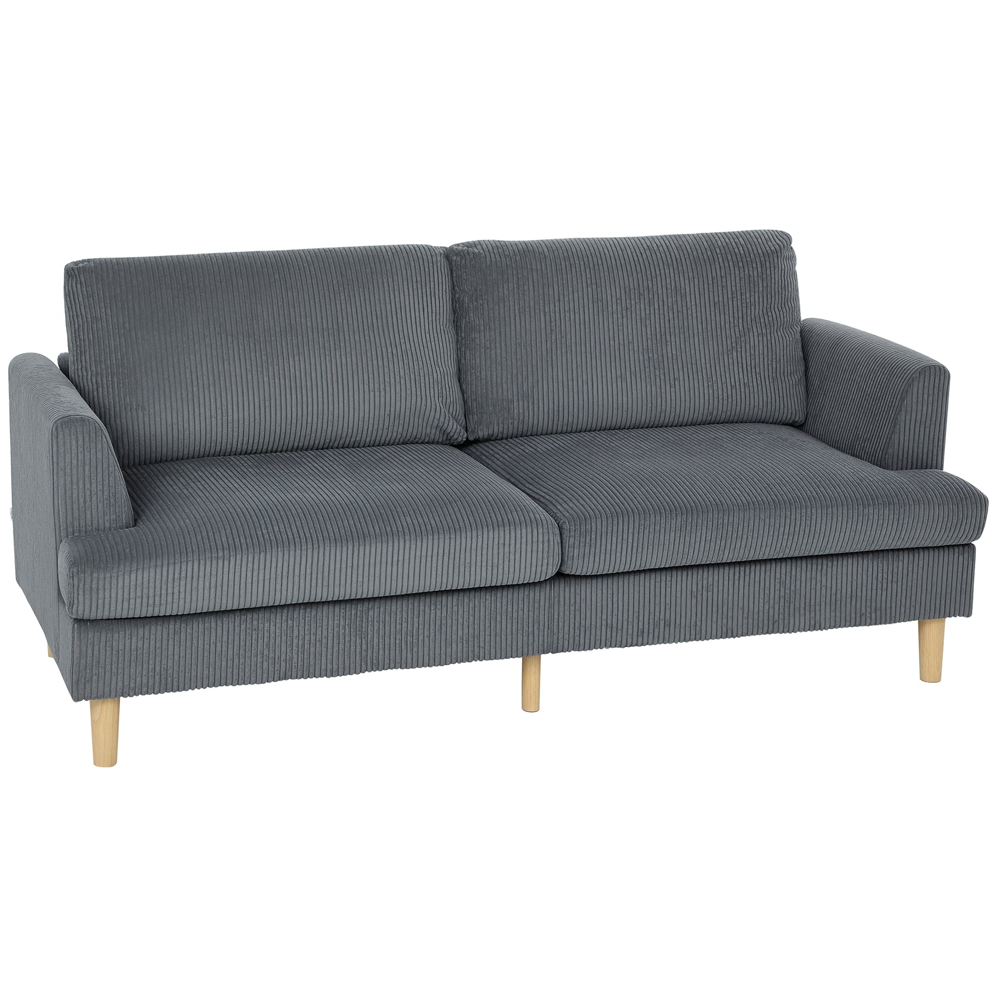 3 Seater Sofa 74" Corduroy Dark Grey-DECOROLALA
