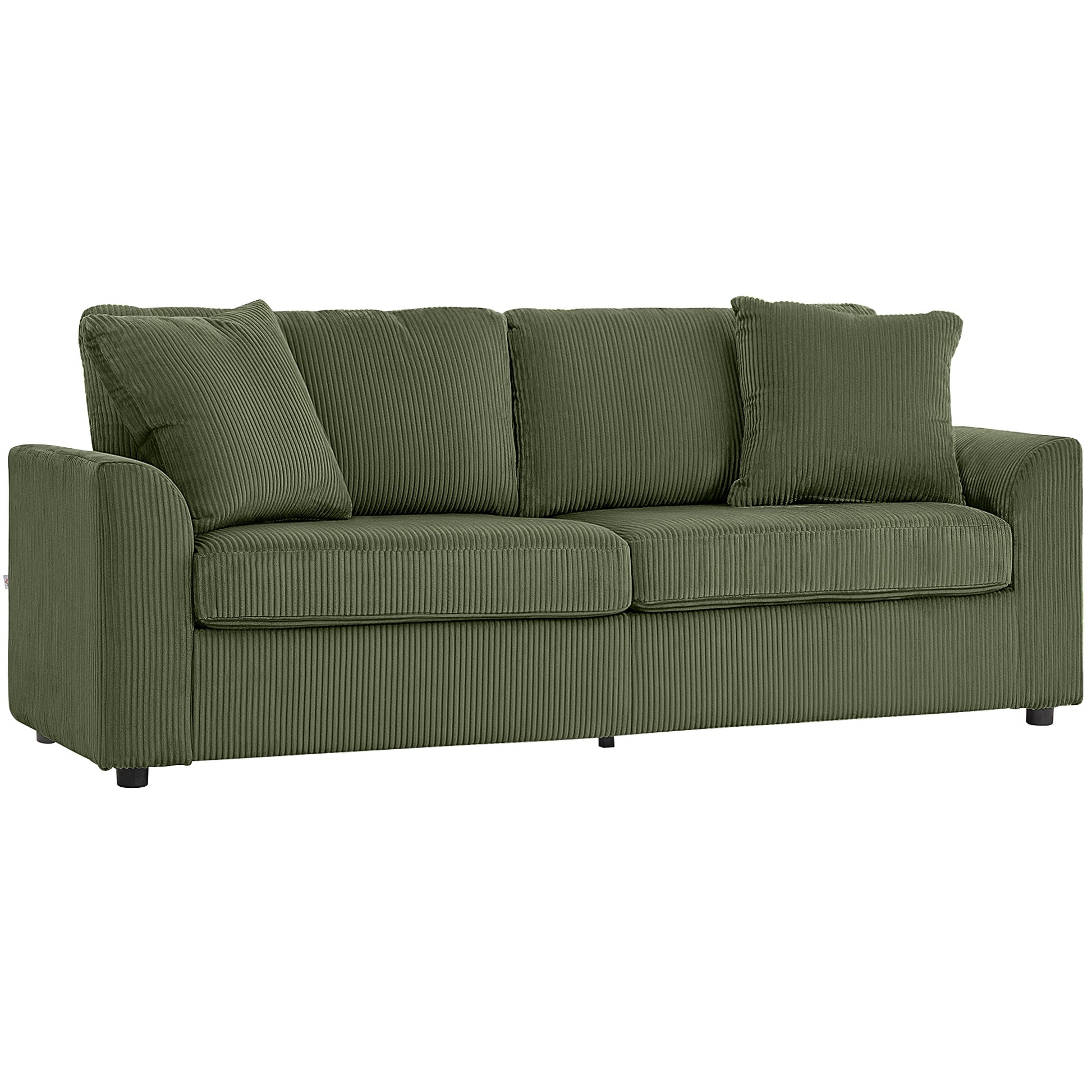 3 Seater Sofa - 83.5" Green Modern Couch with Pocket Springs, Upholstered-DECOROLALA