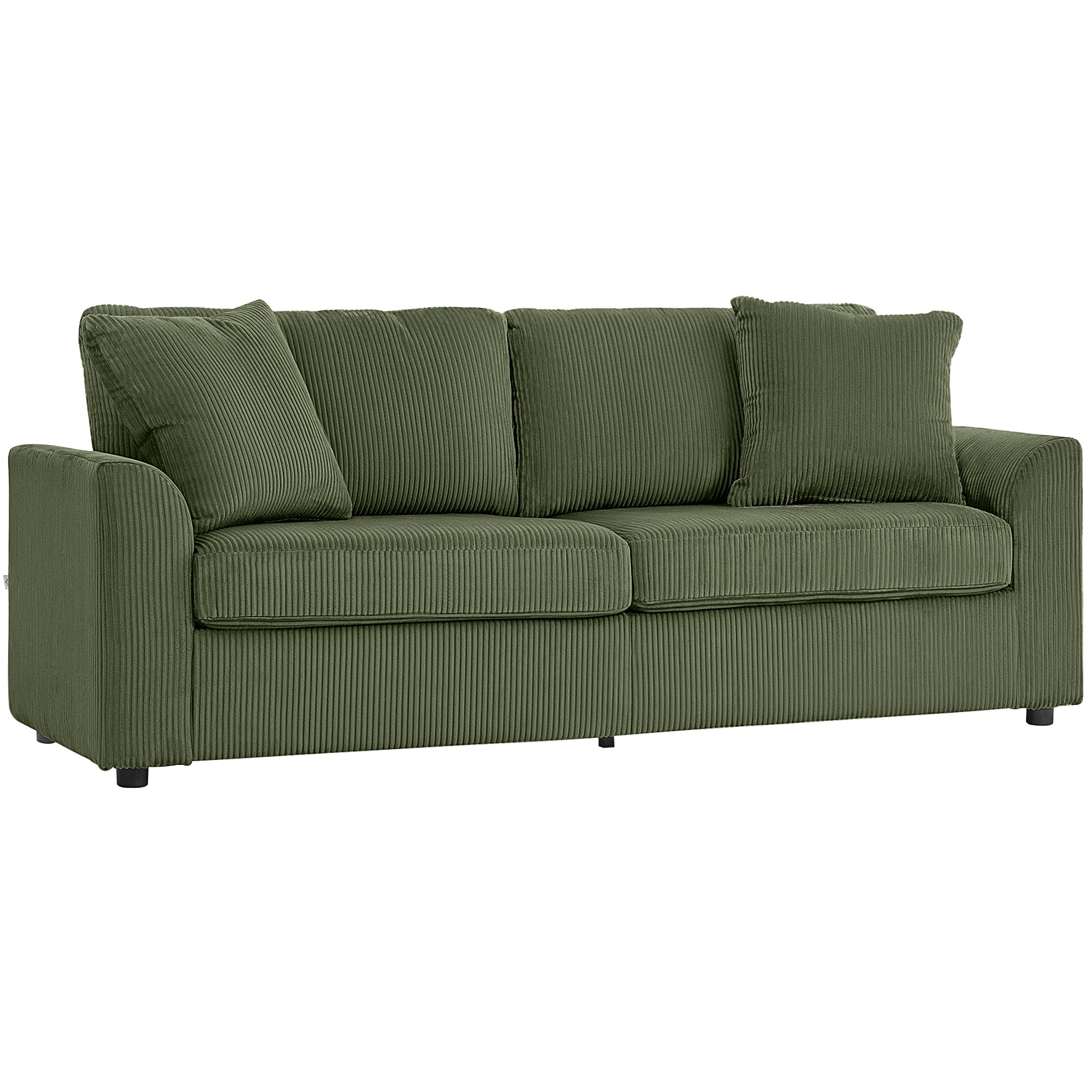 3 Seater Sofa - 83.5" Green Modern Couch with Pocket Springs, Upholstered-DECOROLALA