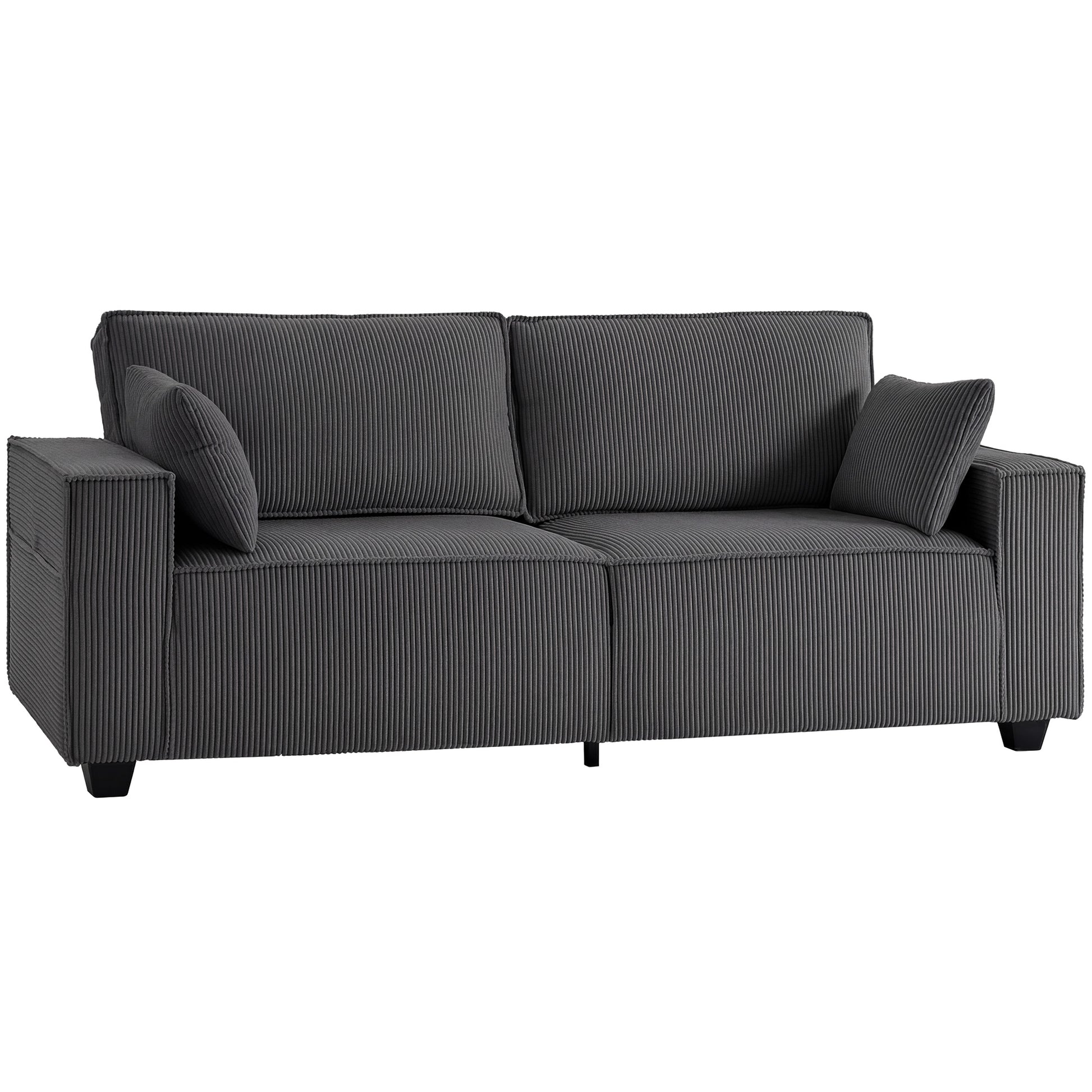 3 Seater Sofa - Beige Corduroy 86"-DECOROLALA