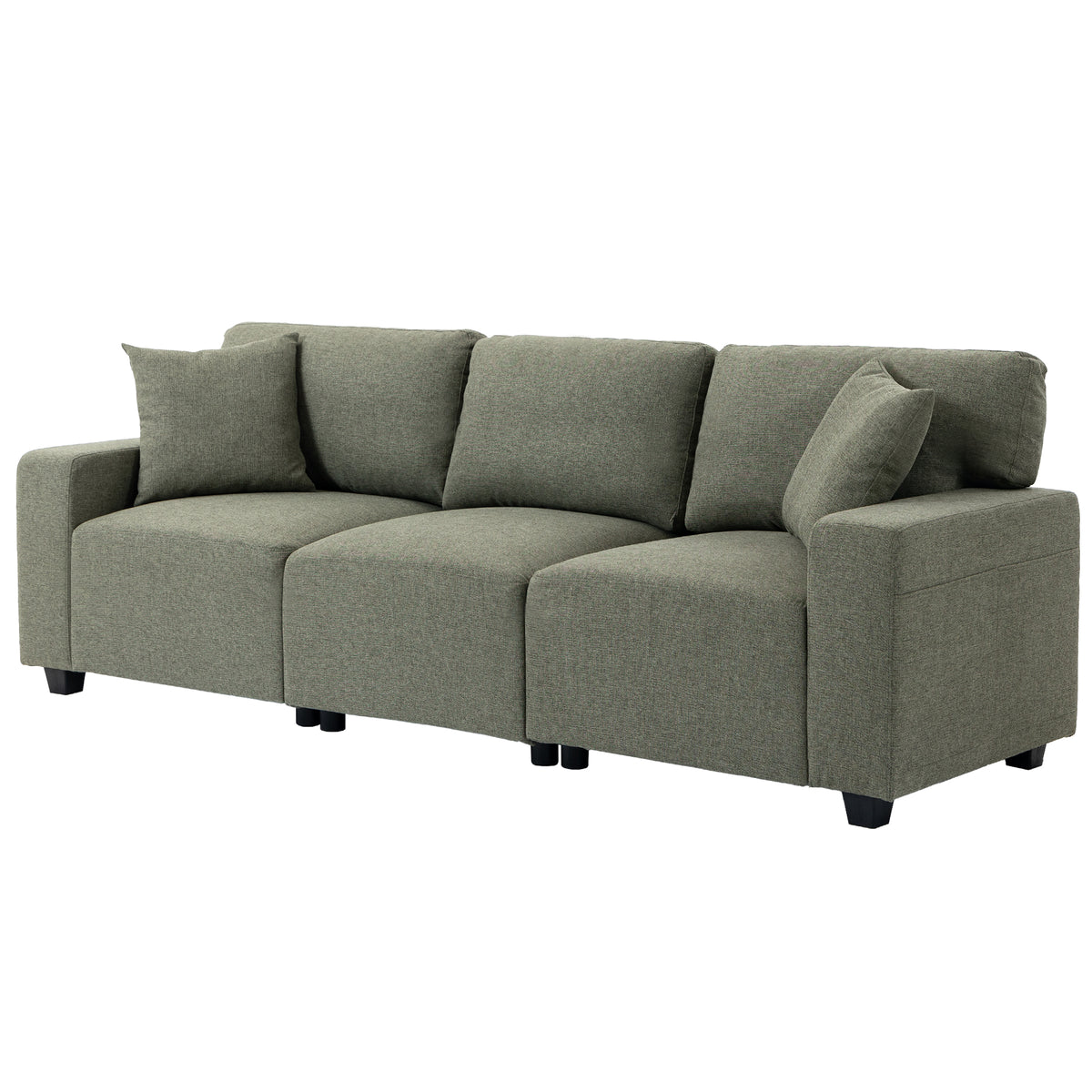 3 Seater Sofa - Green 92.5" Modern Upholstered Couch-Home Furnishings > Living Room Furniture > Sofas & Reclining Chairs > 3-Seater Sofas-DECOROLALA