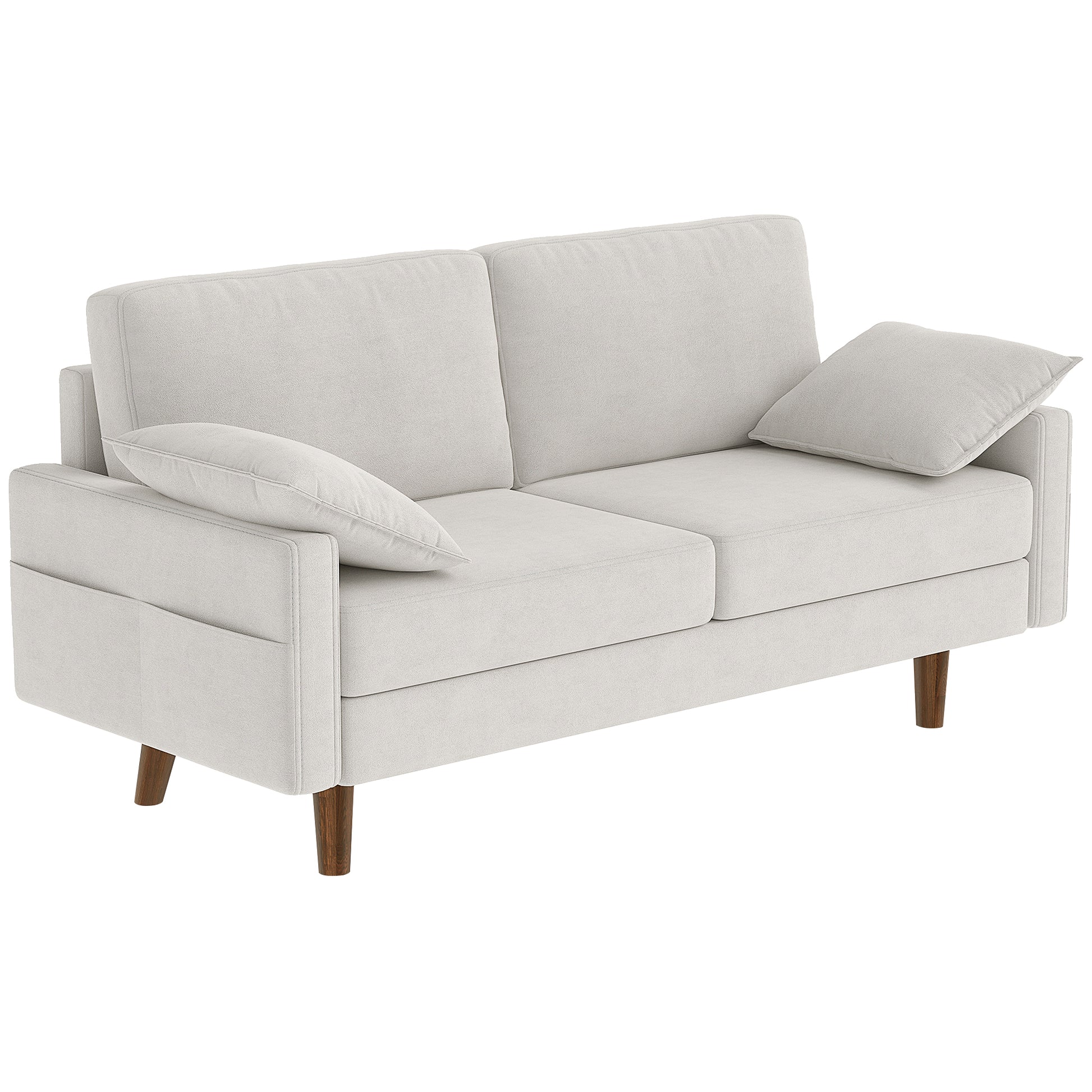 3 Seater Sofa Velvet Cream White-DECOROLALA