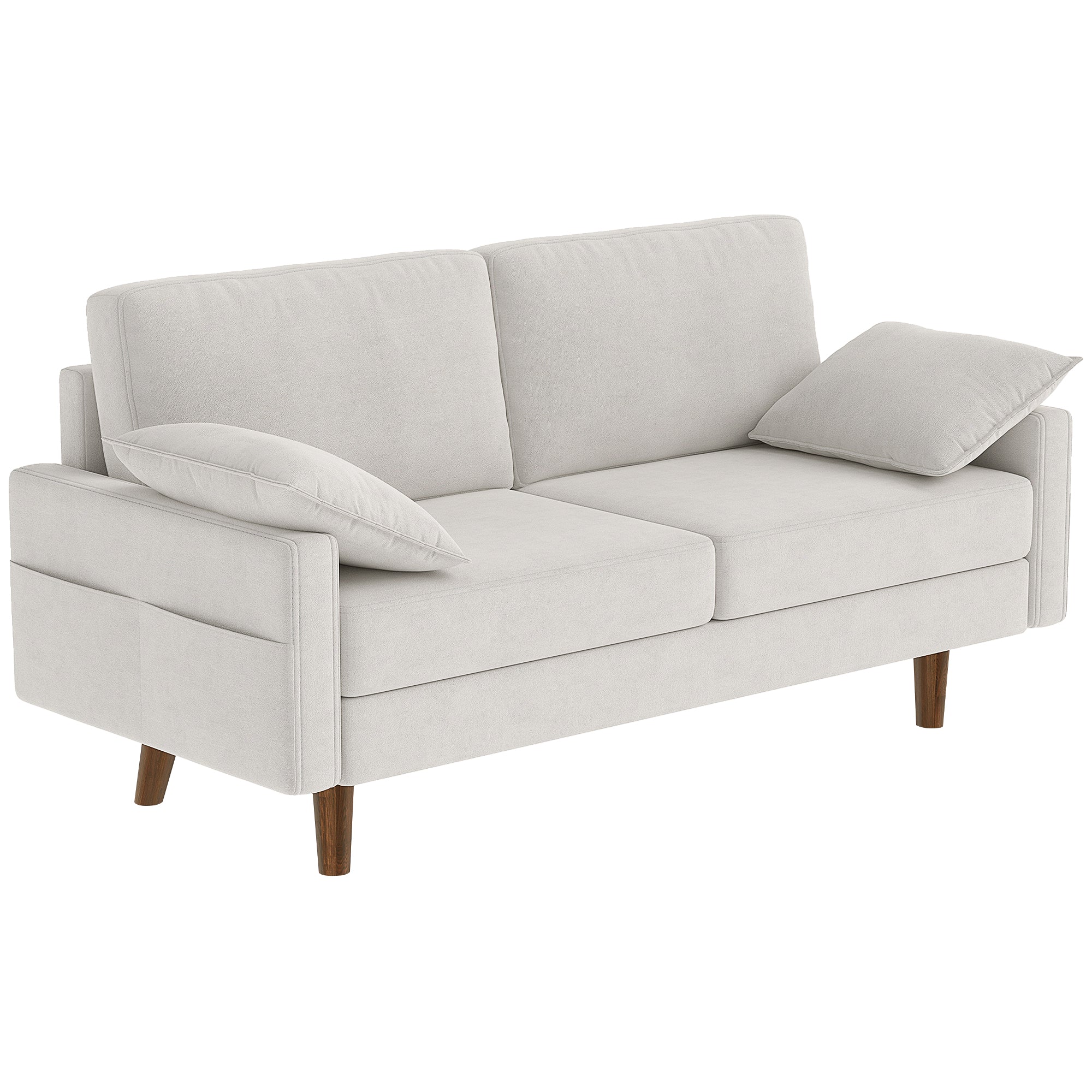 3 Seater Sofa Velvet Cream White-DECOROLALA