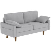 3 Seater Sofa Velvet Grey with Pillows-DECOROLALA