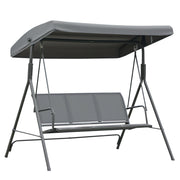 3-Seater Swing Chair with Canopy - Grey 69"-DECOROLALA