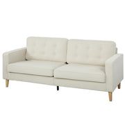 3 Seater Velvet Sofa - Modern Tufted Couch, Cream White-Home Furnishings > Living Room Furniture > Sofas & Reclining Chairs > 3-Seater Sofas-DECOROLALA
