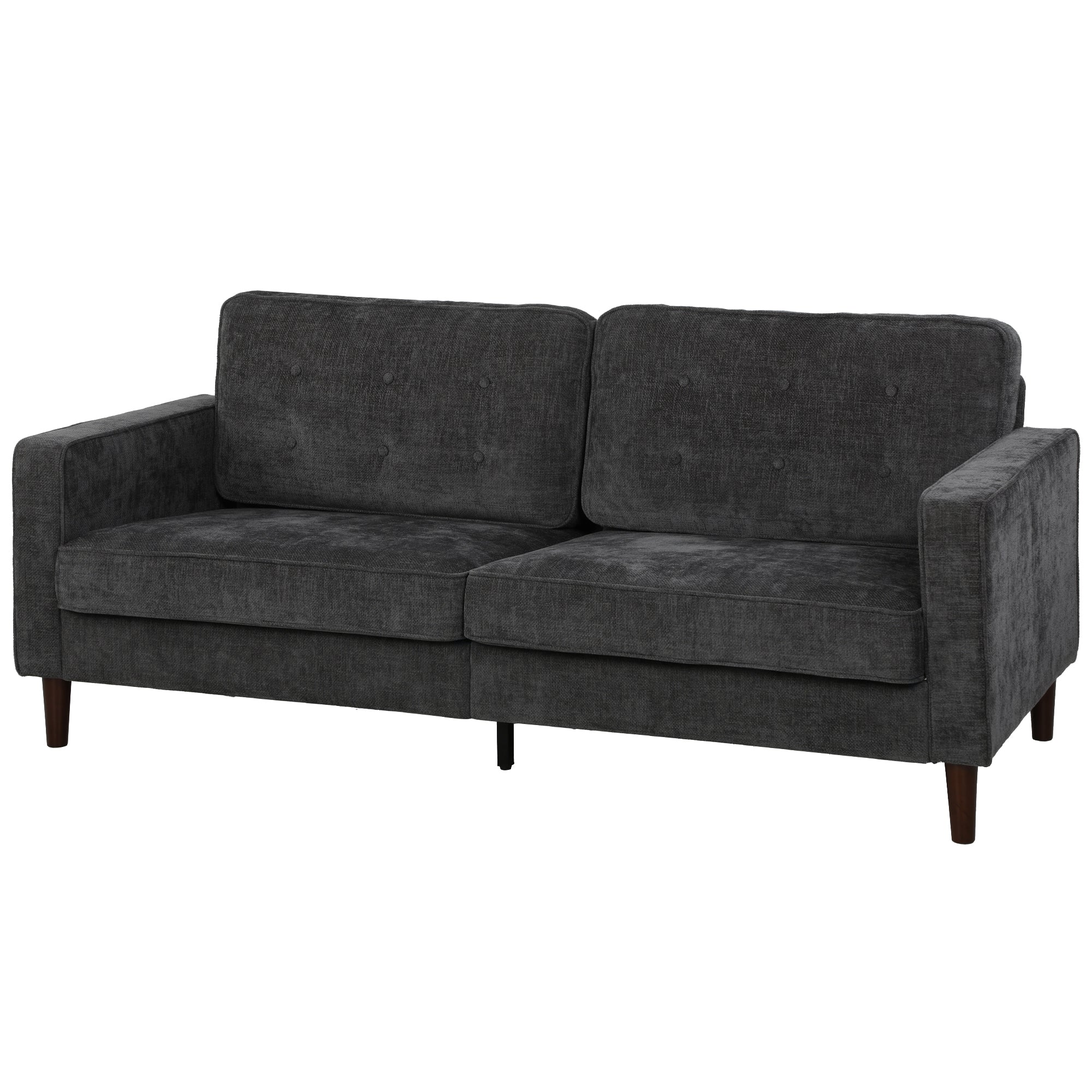3 Seater Velvet Tufted Sofa - Dark Grey Modern Couch-Home Furnishings > Living Room Furniture > Sofas & Reclining Chairs > 3-Seater Sofas-DECOROLALA