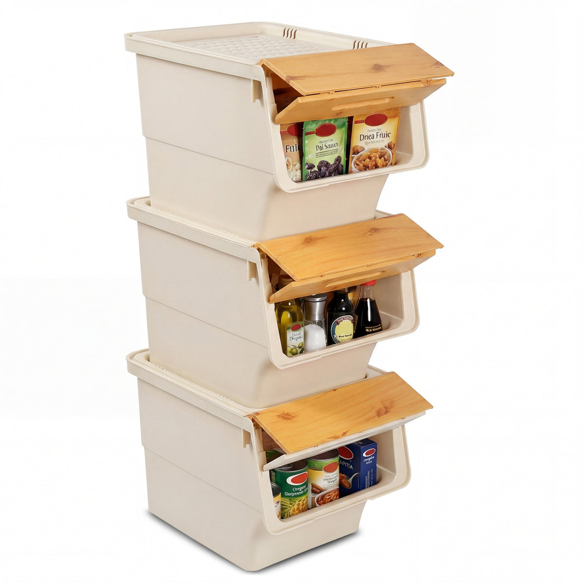 3 Stackable Storage Bins - Orange (min order qty 2)-Dressers & Chests-DECOROLALA