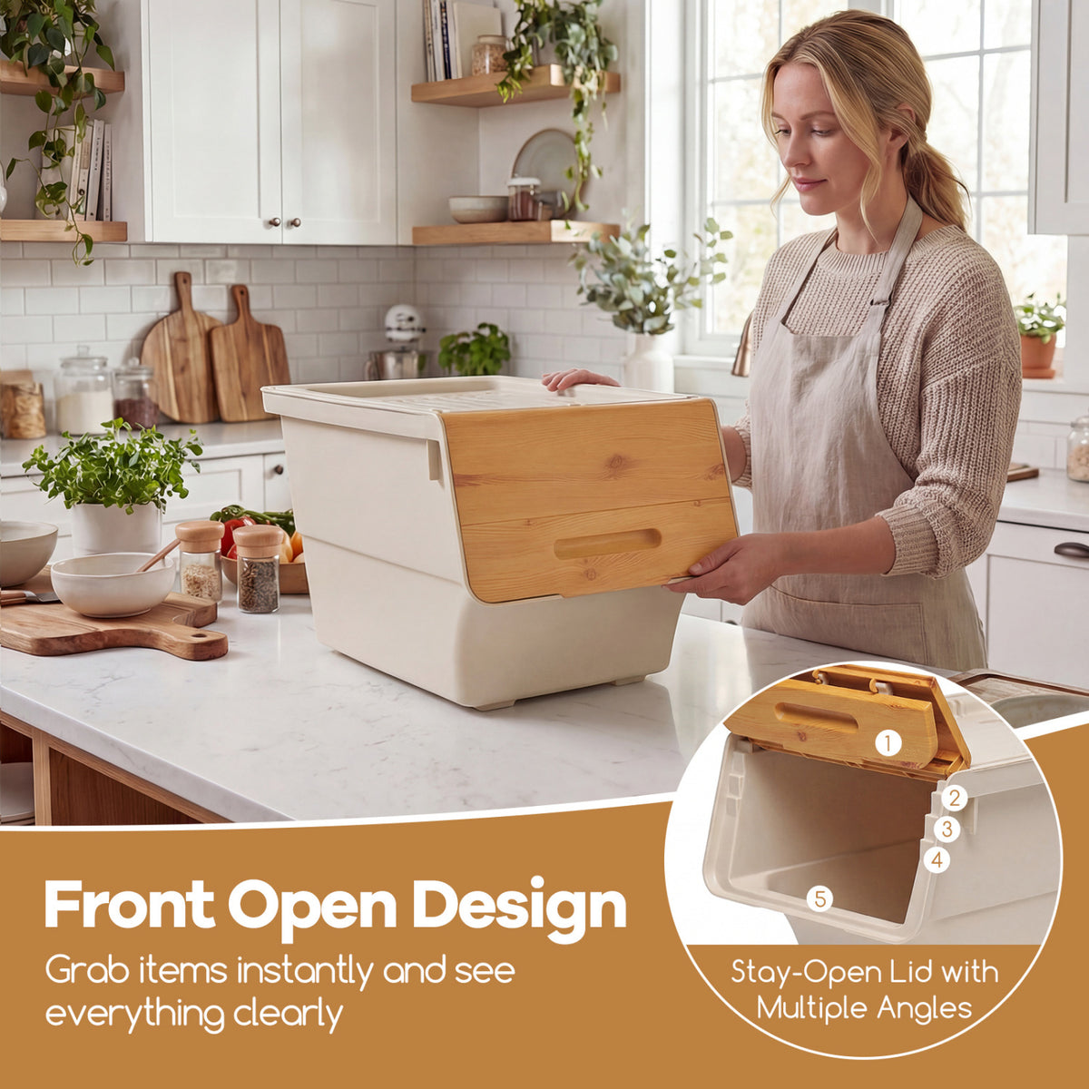 3 Stackable Storage Bins - Orange (min order qty 2)-Dressers & Chests-DECOROLALA