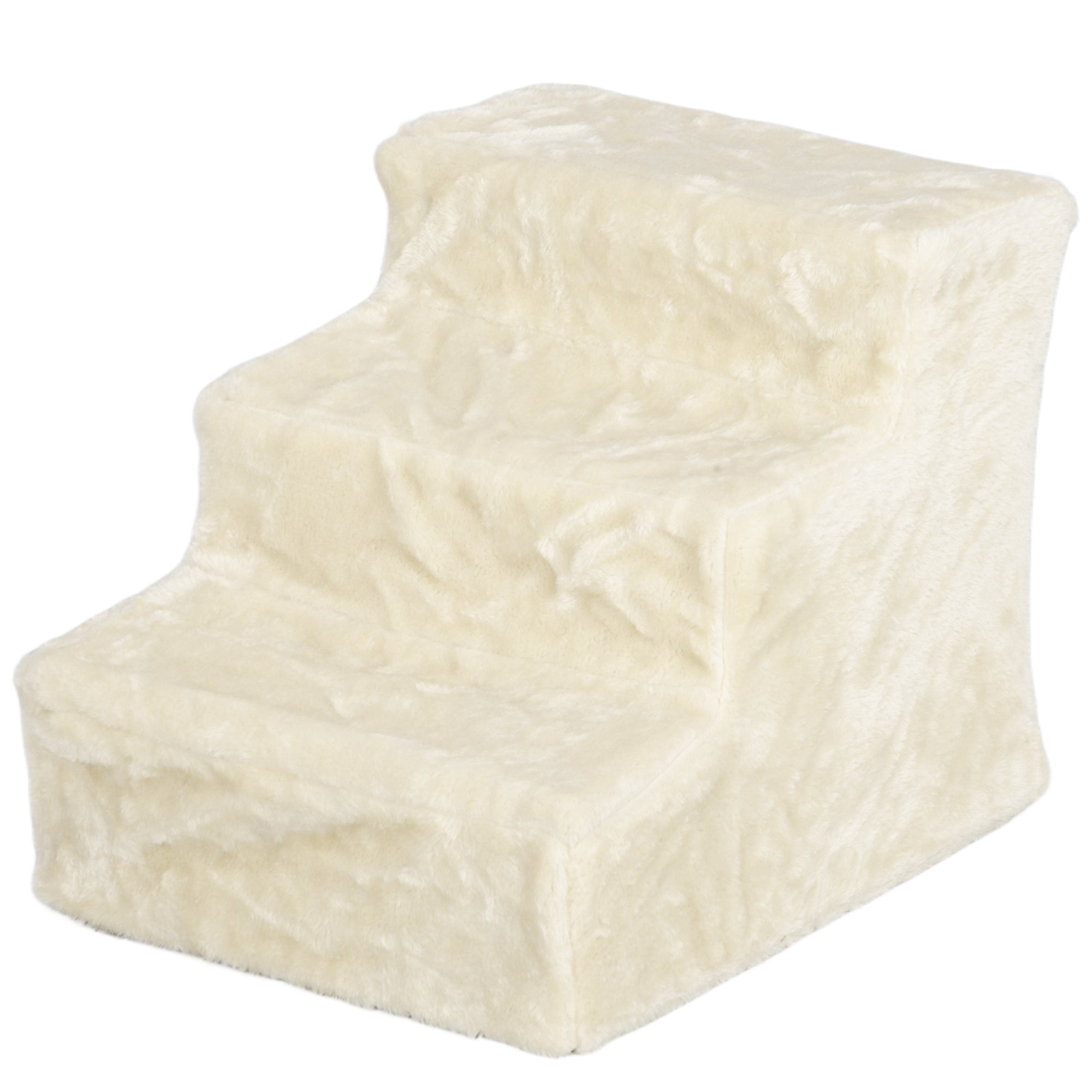 3-Step Pet Stairs with Removable Cover - Beige 18"W x 14"H-Dogs-DECOROLALA