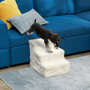 3-Step Pet Stairs with Removable Cover - Beige 18"W x 14"H-Dogs-DECOROLALA