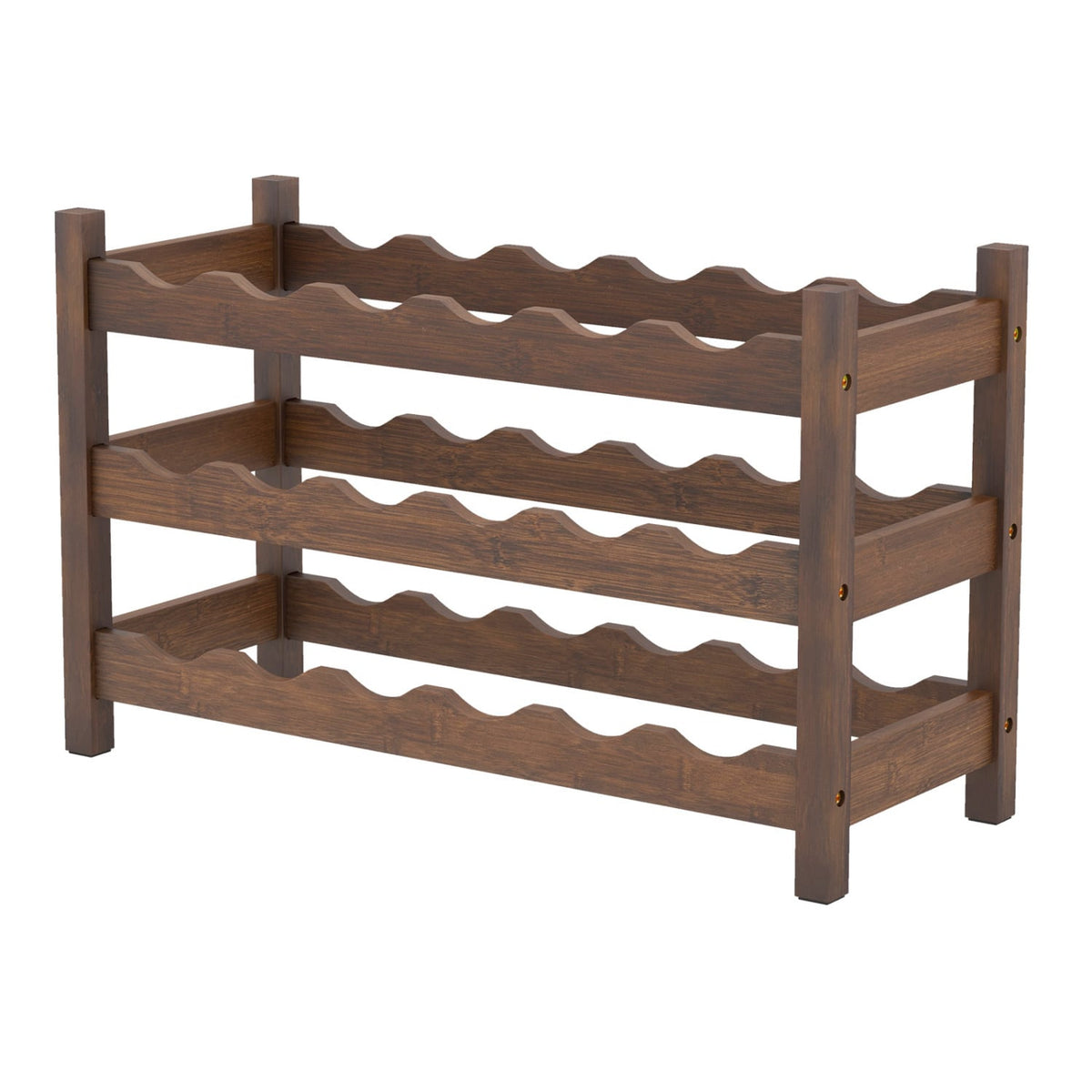 3-Tier Bamboo Freestanding Countertop Wine Bottle Organizer-Coffee-Wine Racks-DECOROLALA