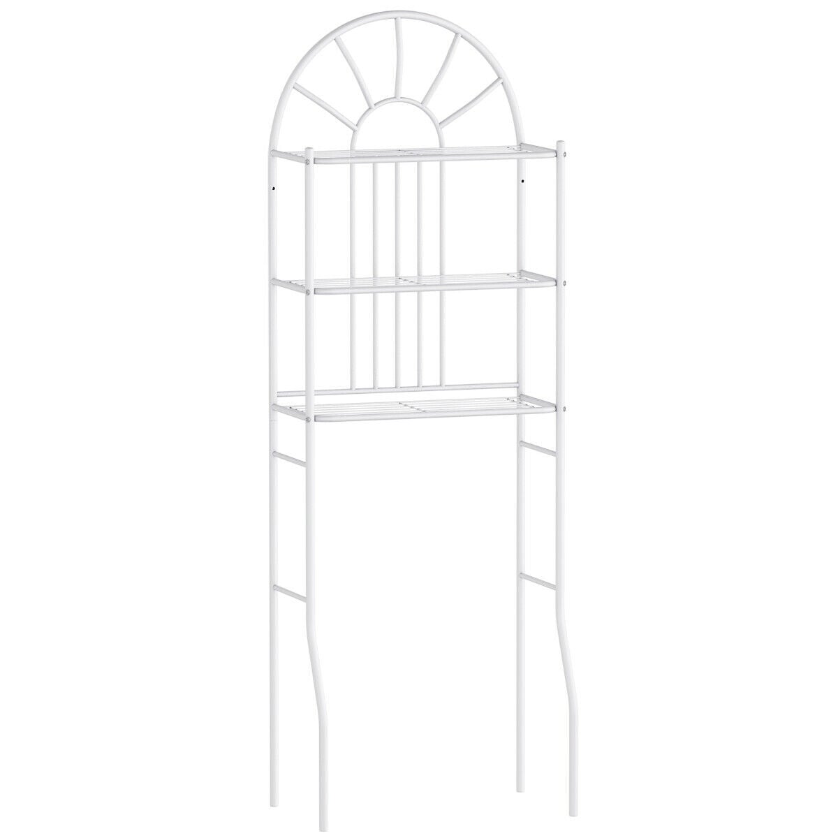 3-Tier Bathroom Rack Over-the-Toilet Storage Rack with 3 Shelves-Over the Toilet Storage-DECOROLALA