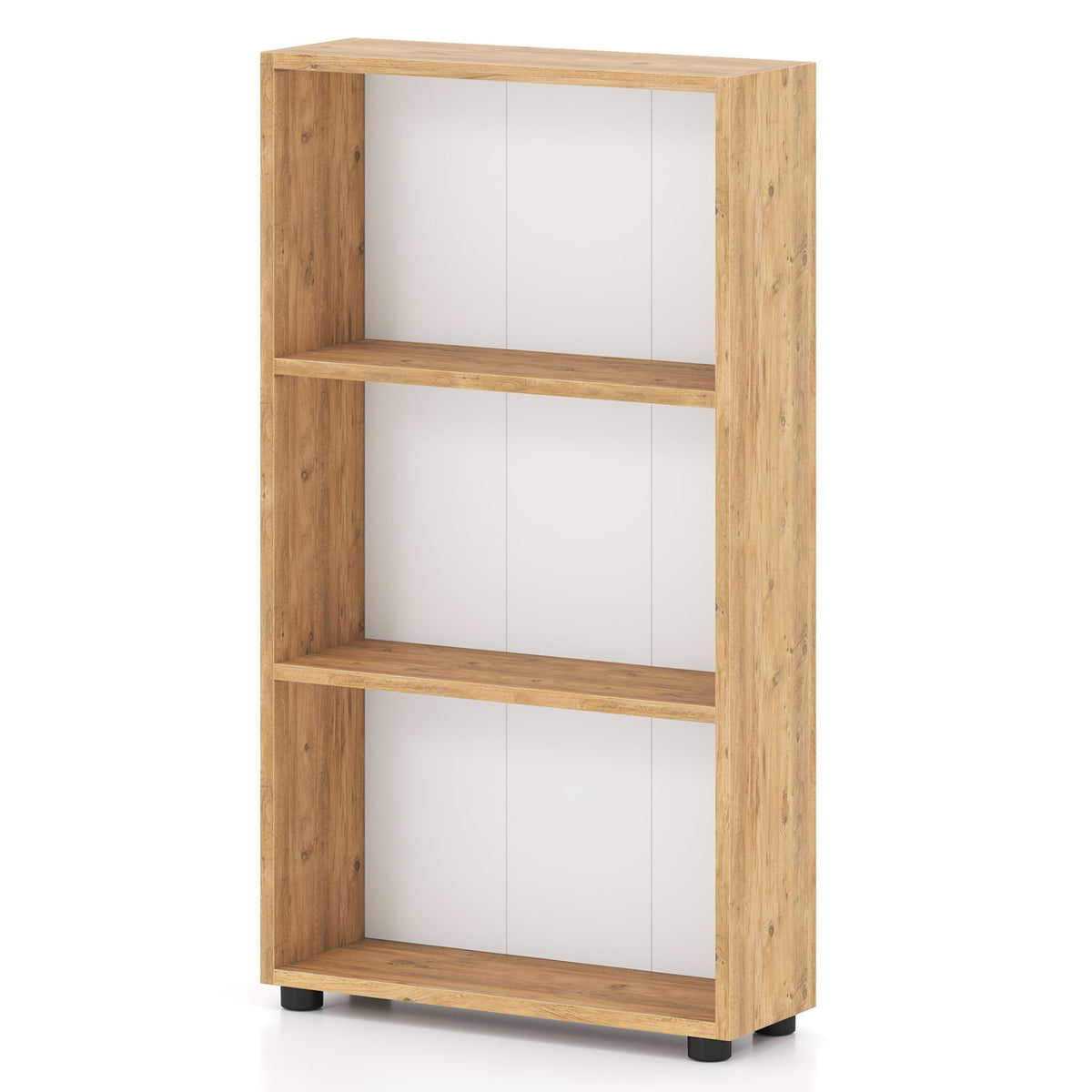 3-Tier Bookcase 42 inch Tall Book Shelf with Anti-Tipping Kit-Brown-Bookcases-DECOROLALA