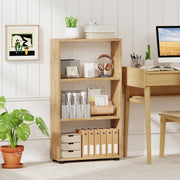 3-Tier Bookcase 42 inch Tall Book Shelf with Anti-Tipping Kit-Brown-Bookcases-DECOROLALA