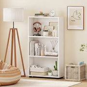 3-Tier Bookcase 42 inch Tall Book Shelf with Anti-Tipping Kit-White-Bookcases-DECOROLALA
