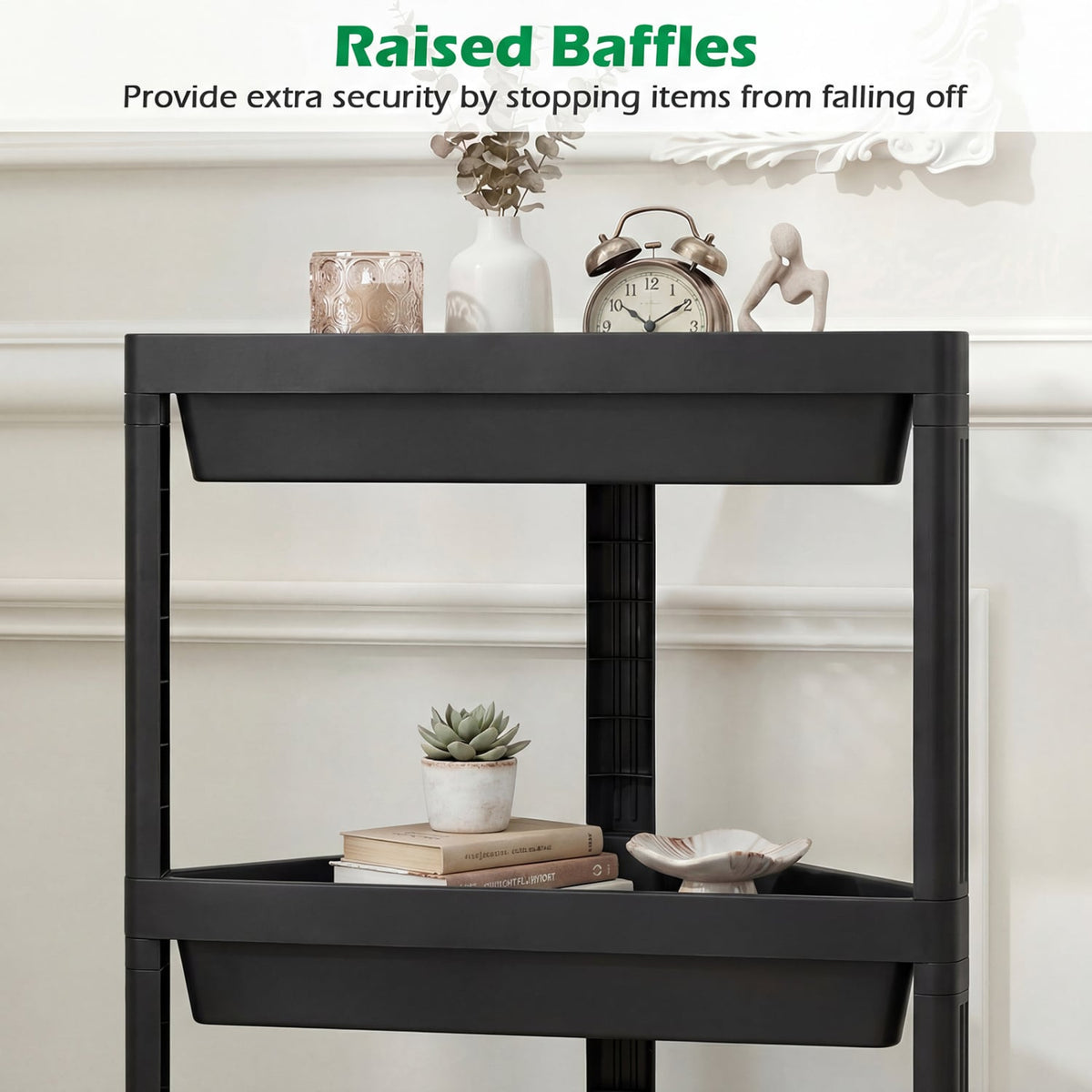 3-Tier Corner Shower Caddy 2-Pack - Black Waterproof PP Shelves-Floor Cabinets-DECOROLALA