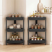 3-Tier Corner Shower Caddy 2-Pack - Black Waterproof PP Shelves-Floor Cabinets-DECOROLALA