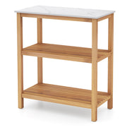 3-Tier Garden Potting Bench Table with Marble-Like Countertop-Potting Benches & Tables-DECOROLALA