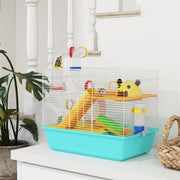 3-Tier Hamster Cage with Tunnels and Wheel - Light Blue 18"-Small Animals-DECOROLALA