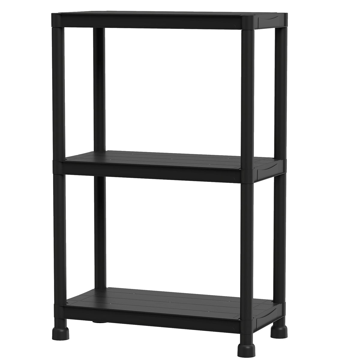 3-Tier Heavy-Duty Plastic Storage Shelves Freestanding Garage Shelving Unit-Garages-DECOROLALA